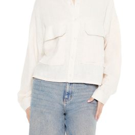 Mock-Neck Cargo Shacket