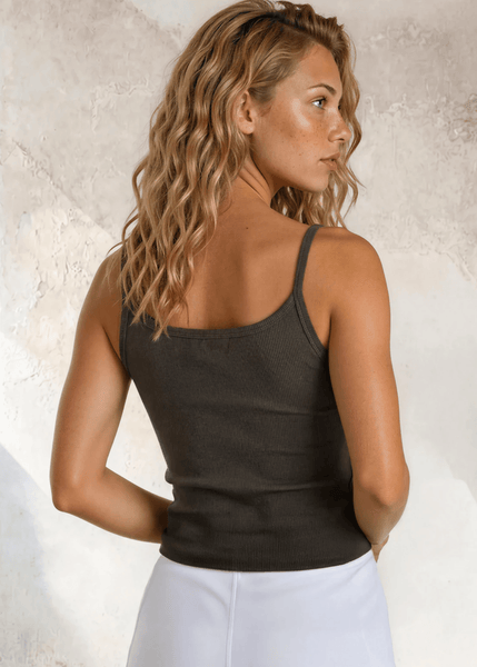 Strappy Crop Tank Top Bra30 (Army Green) - Image 2