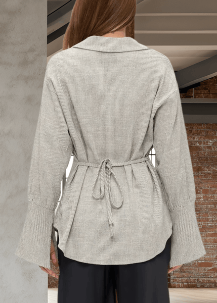 Gabriella Cuff Detail Striped Top - Image 2