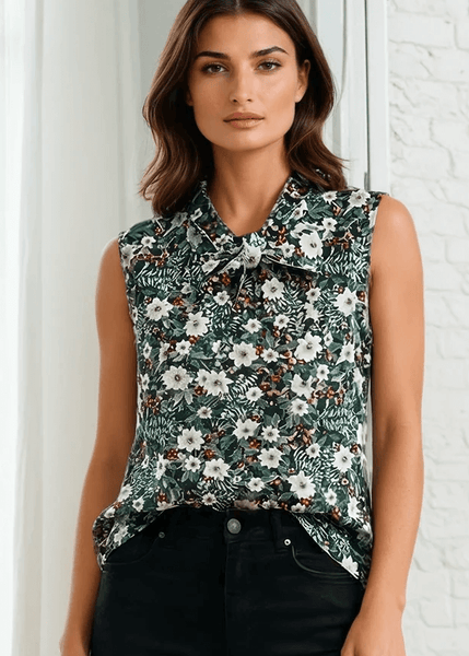 Winter Floral Bow Top