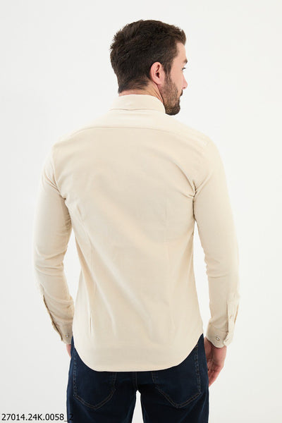 Rennes Corduroy Shirt — Beige - Image 3