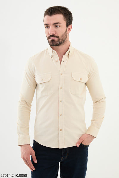 Rennes Corduroy Shirt — Beige