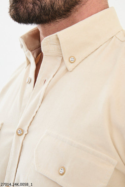 Rennes Corduroy Shirt — Beige - Image 2