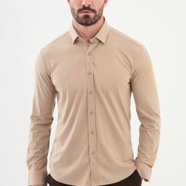 Lille Button-Up Shirt — Beige