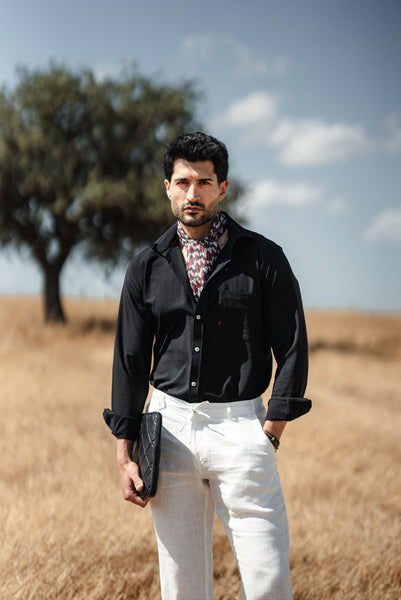 Taormina Button-Down Shirt — Black