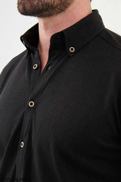 Treviso Patterned Shirt — Black - Image 2