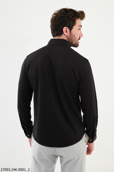 Treviso Patterned Shirt — Black - Image 3