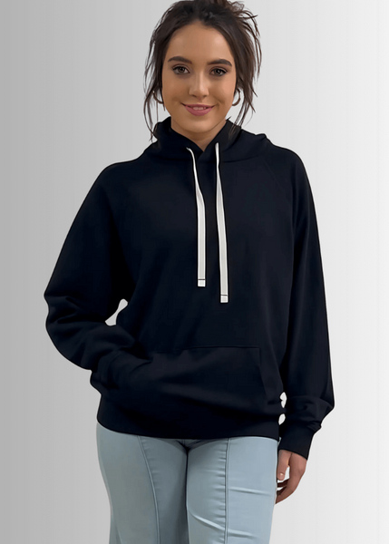 Celeste French Terry Hoodie in Black Made in USA