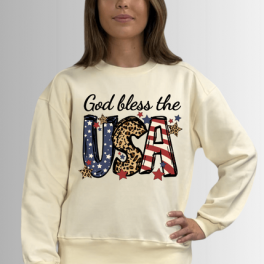 God Bless USA Graphic Cotton Fleece
