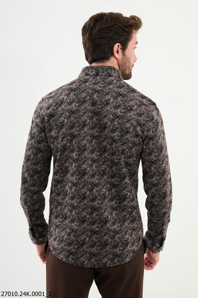 Cagliari Patterned Shirt — Brown - Image 3