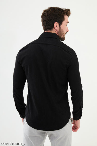 Chamonix Corduroy Shirt — Black - Image 3