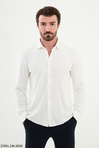 Cremona Patterned Shirt — White