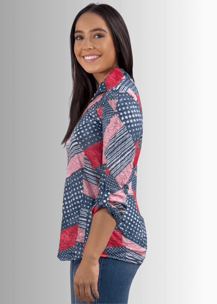 Patriotic Crushed Snap Down Designer Shirt Made in USA - Image 4