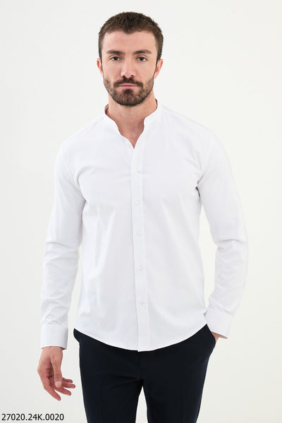 Chambery Button-Up Shirt — Ecru