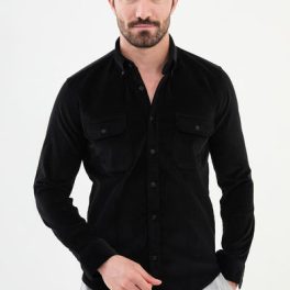 Varese Corduroy Shirt — Black