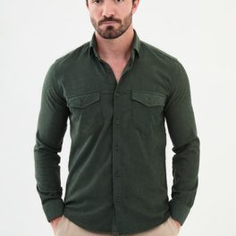 Biella Corduroy Shirt — Olive