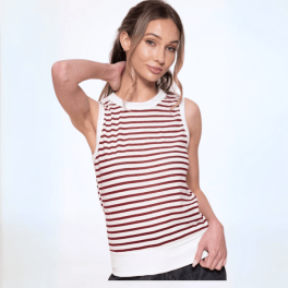 Light & Lux Semi Sheer Striped Tank CLEARANCE FINAL SALE