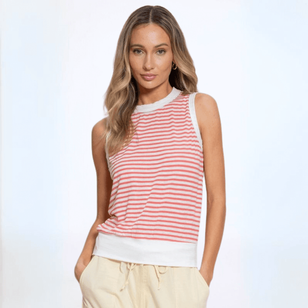 Light & Lux Semi Sheer Striped Tank CLEARANCE FINAL SALE - Image 2