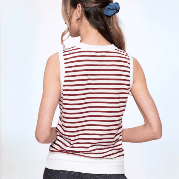 Light & Lux Semi Sheer Striped Tank CLEARANCE FINAL SALE - Image 4