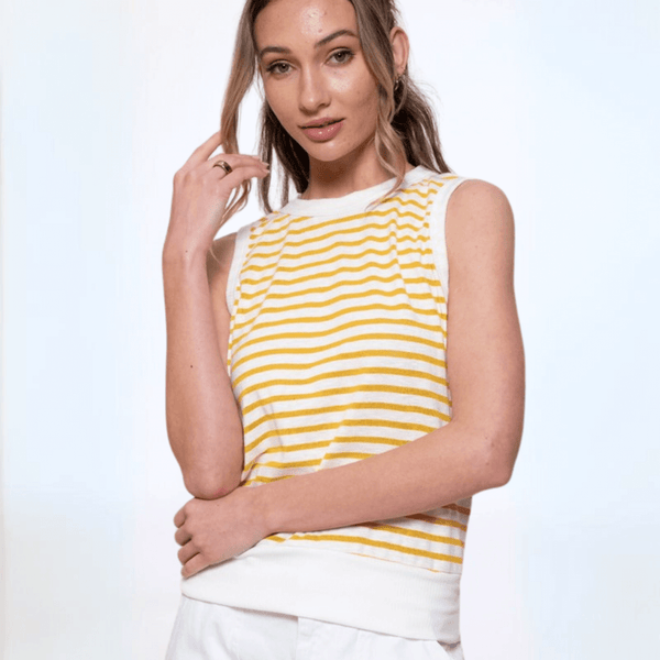 Light & Lux Semi Sheer Striped Tank CLEARANCE FINAL SALE - Image 3