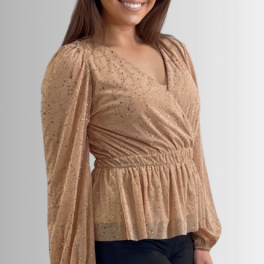 High Class Peplum Glitter Top Made in USA