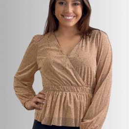 High Class Peplum Glitter Top