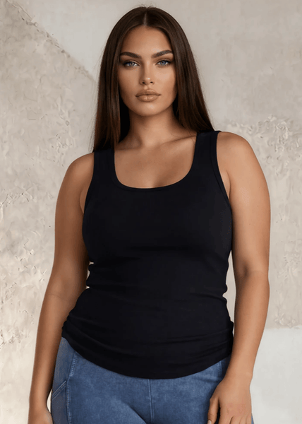 Tummy Tucker Tank Top (Black) - Image 4