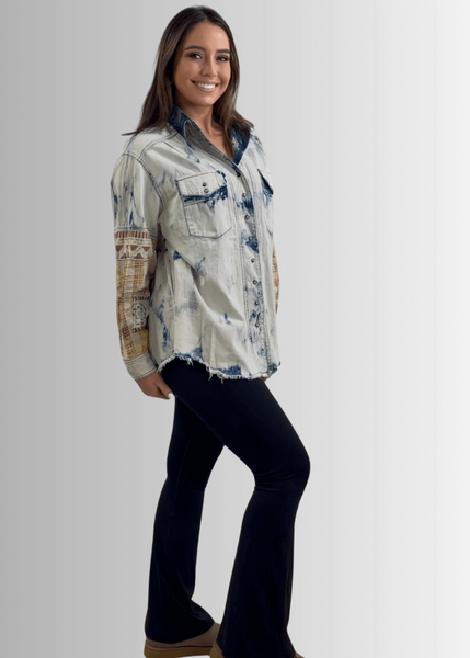 In the Clouds Denim Shirt Jacket - Clearance Final Sale - Image 5