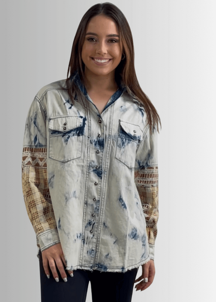 In the Clouds Denim Shirt Jacket - Clearance Final Sale - Image 4