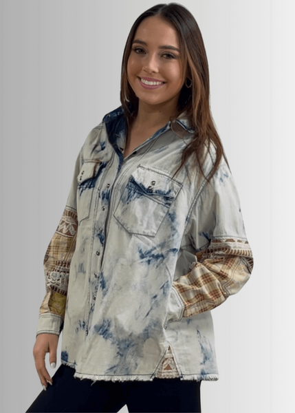 In the Clouds Denim Shirt Jacket - Clearance Final Sale - Image 2