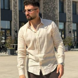 Capri Dress Shirt — Beige