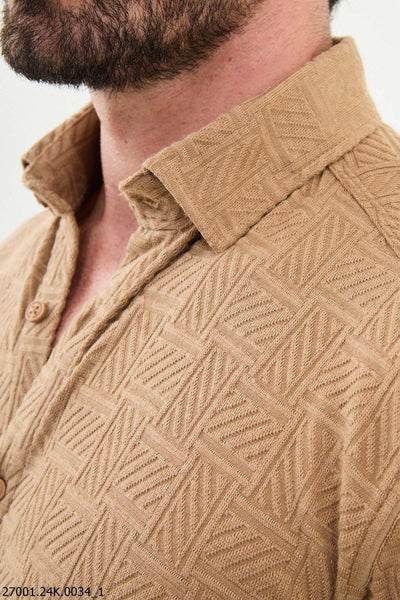 Pavia Patterned Shirt — Beige - Image 2