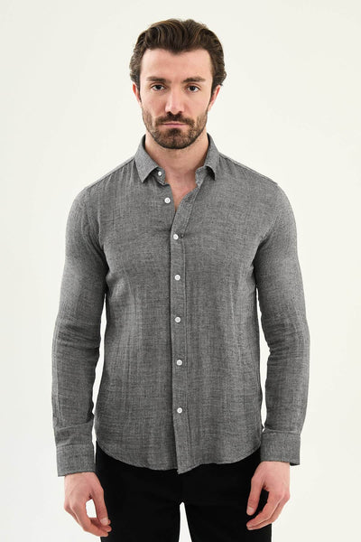 Bergamo Button-Down Shirt — Grey