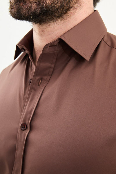 Nice Dress Shirt — Brown - Image 3