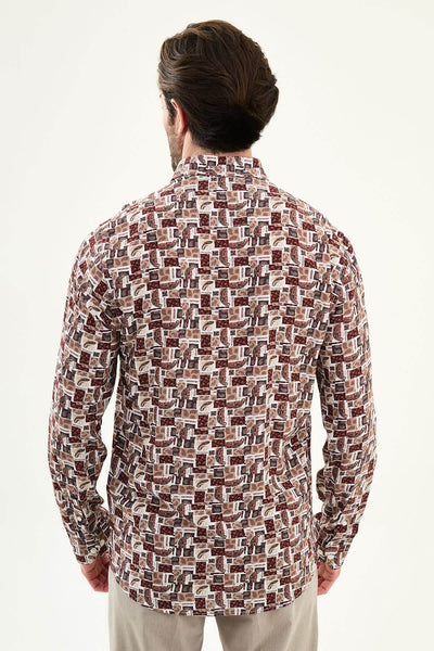 Bologna Patterned Shirt — Brown - Image 4