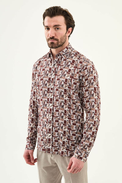 Bologna Patterned Shirt — Brown - Image 2