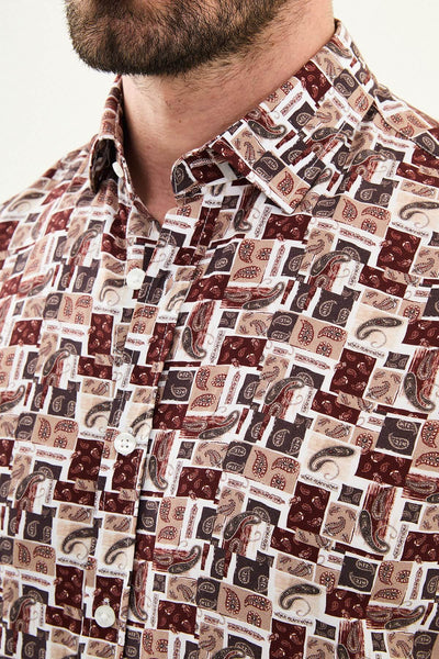 Bologna Patterned Shirt — Brown - Image 3