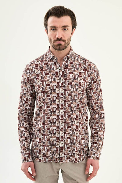 Bologna Patterned Shirt — Brown