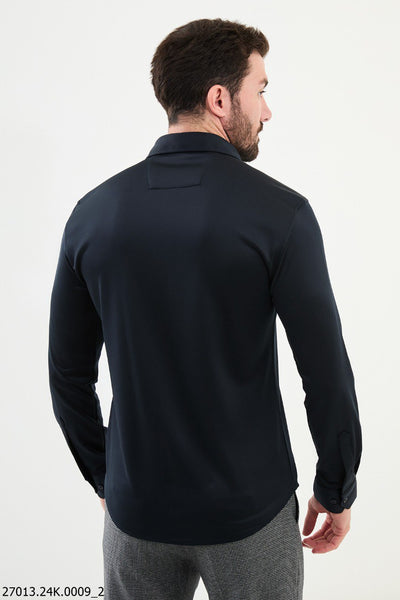 Forli Button-Up Shirt — Navy - Image 3