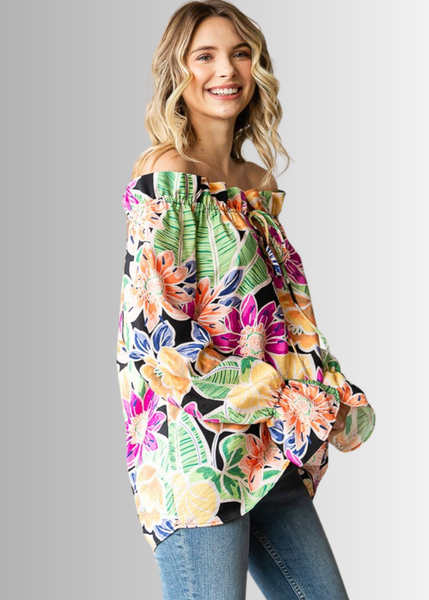 Off the Shoulder Floral Top - Image 4