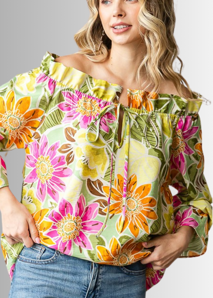Off the Shoulder Floral Top - Image 5