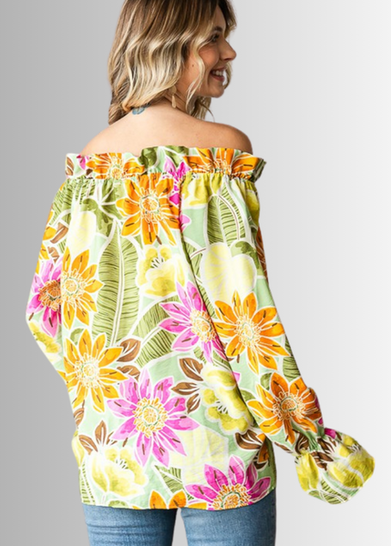 Off the Shoulder Floral Top - Image 3