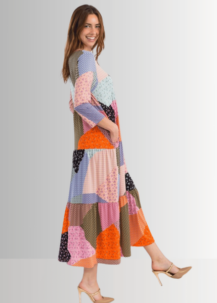 Patch Print Maxi Dress CLEARANCE FINAL SALE - Image 3