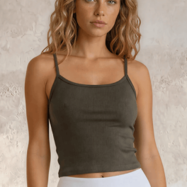 Strappy Crop Tank Top Bra30 (Army Green)