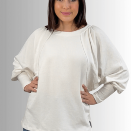 Cotton Blend Oversized French Terry Sweatshirt