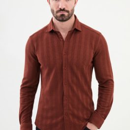 Tile Red Men's Textured Casual Shirt.