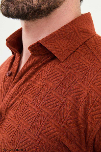 Vicenza Patterned Shirt — Tile Red - Image 2