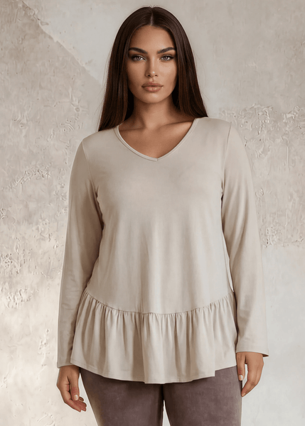 Ally Grab and Go Tunic Plus Size (Cream) Made in USA
