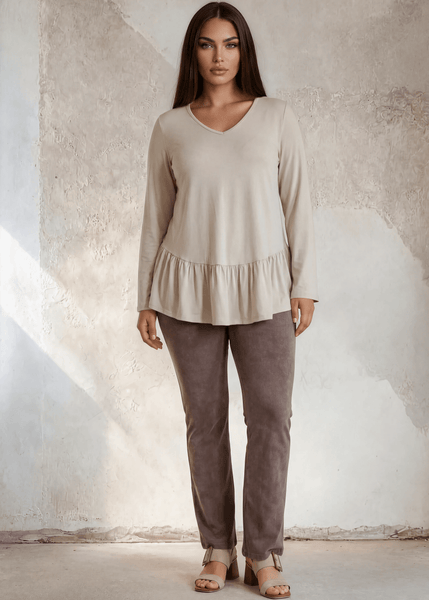 Ally Grab and Go Tunic Plus Size (Cream) Made in USA - Image 3