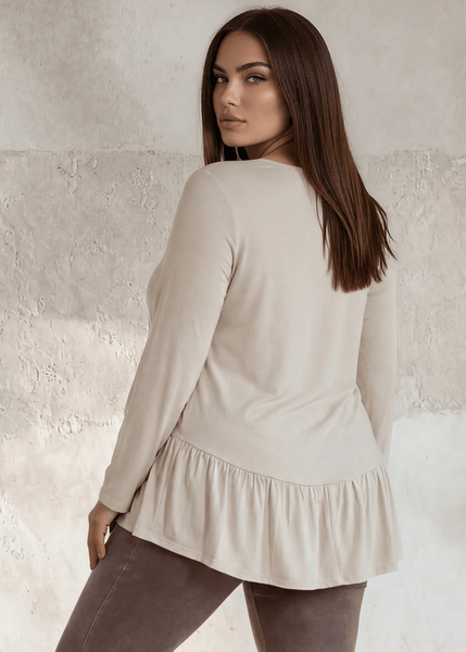 Ally Grab and Go Tunic Plus Size (Cream) Made in USA - Image 2